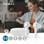 AURICOLARI MICROFONO BLUETOOTH STEREO WHITE TOTAL WIRELESS NEDIS