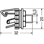 PRESA PANNELLO D.6,3 MONO CON INTERRUTTORE