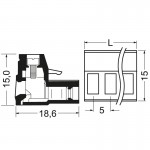 MORSETTO FEMMINA EUROPLUG PASSO 5mm 2 POLI