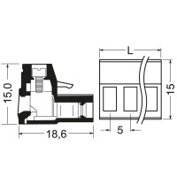 MORSETTO FEMMINA EUROPLUG PASSO 5mm 2 POLI