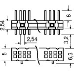 CONNETTORE STRIP LINE MASCHIO DA CIRCUITO STAMPATO PASSO 2,54mm POLI 40+40