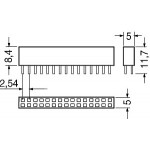 CONNETTORE STRIP LINE FEMMINA DA CIRCUITO STAMPATO PASSO 2,54mm POLI 5+5