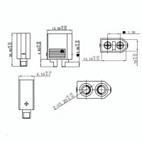 CONNETTORE VOLANTE MASCHIO 2 POLI XT60