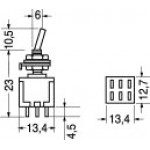 DEVIATORE MINIATURA 2 SCAMBI IN/RIP/IN