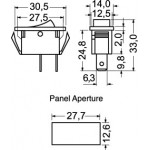 INTERRUTTORE A BILANCIA UNIPOLARE 16A (ON-OFF) DIM.27x12