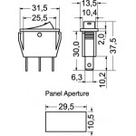 INTERRUTTORE A BILANCIA UNIPOLARE 16A (ON-OFF) DIM.30x10 LUMINOSO