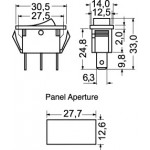 DEVIATORE A BILANCIA UNIPOLARE 10A (ON-OFF-ON) DIM.28x10