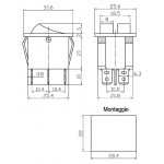 INTERRUTTORE DOPPIO A BILANCIA UNIPOLARE 10A (ON-OFF) DIM.31x22