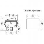 INTERRUTTORE A BILANCIA BIPOLARE 10A/16A (ON-OFF) 22x29