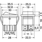 DEVIATORE A BILANCIA BIPOLARE 10A (ON-ON) 22x29