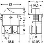 INTERRUTTORE A BILANCIA UNIPOLARE 6A (ON-OFF) 19x13