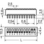 DIP-SWITCH CIRCUITO STAMPATO PASSO 2.54 POLI 4