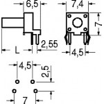 MICROPULSANTE VERTICALE CIRCUITO STAMPATO H.8,35