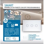 PANNELLO DA PARETE SMART LIFE 3 CANANLI WIRELESS 2.4GHZ 230VAC 2400W TOTALI