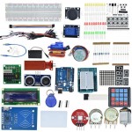 STARTER KIT ARDUINO UNO R3 BREADBOARD E,SUPPORTO,MOTORE PASSO PASSO,SERVO,LCD1602,CAVO JUMPER