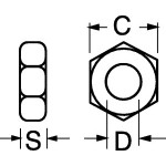 DADO PER VITI METALLO DIAMETRO 3mm CONF.100 PZ.