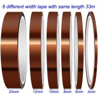 KIT 6 PEZZI NASTRI KAPTON ALTA TEMPERATURA VARIE MISURE