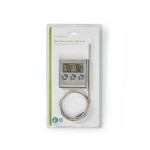 TIMER / TERMOMETRO DA CUCINA INOX CON SONDA DI TEMPERATURA